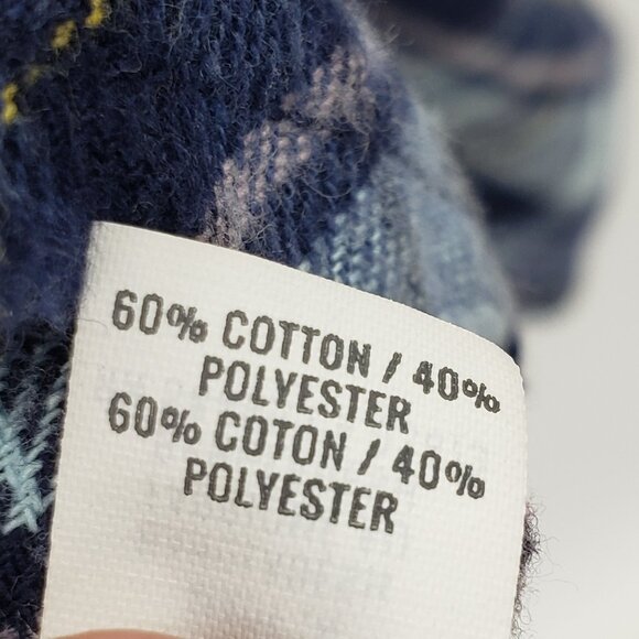 Aerie Plaid Flannel Button Up Shirt Womens L Blue Mauve White Oversize Long Tail - Picture 6 of 9